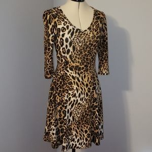 A-line Leopard Print Dress